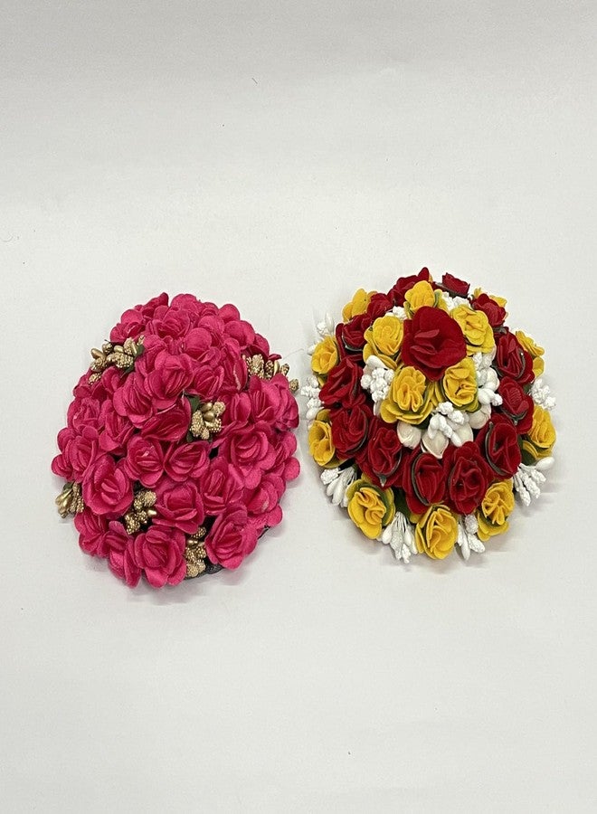 ماهل مجموعة إكسسوارات شعر العروس من محل، تتضمن زينة على شكل كعكة شعر، وزهور غاجرا صناعية، وإكسسوارات نسائية، عبوة من قطعتين. - Image 3