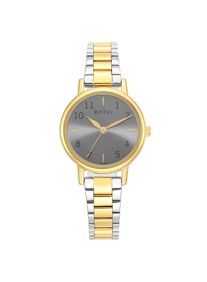 TITAN Ladies Karishma Grey Dial Metal Strap Watch, Two Toned  - Image 1