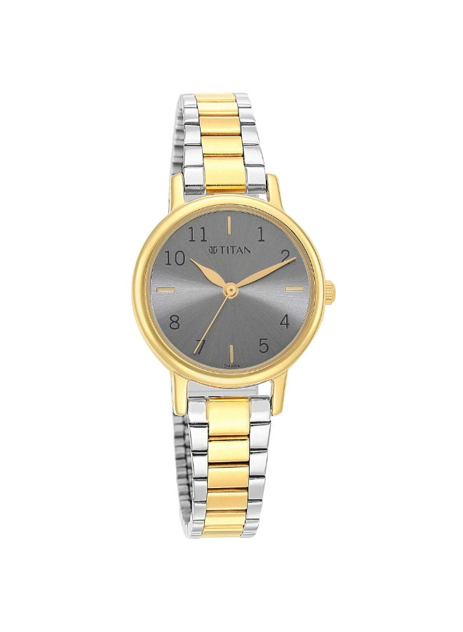 TITAN Ladies Karishma Grey Dial Metal Strap Watch, Two Toned  - Image 2
