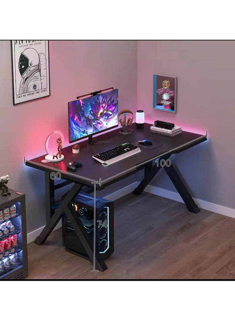 إكسبرت مكتب كمبيوتر مكتبي للألعاب، طاولة كمبيوتر مريحة للألعاب، مكتب كمبيوتر على شكل حرف K، محطة عمل مكتبية منزلية، موفرة للمساحة، سهلة التجميع - Image 1