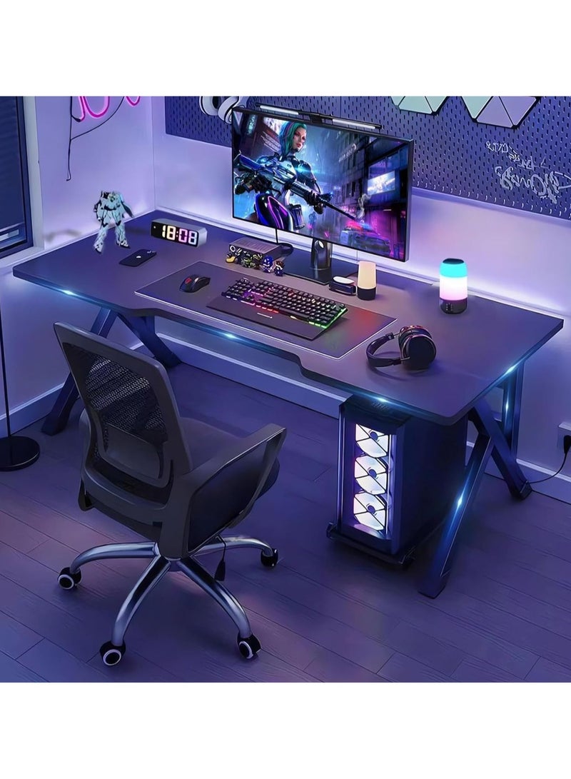 إكسبرت مكتب كمبيوتر مكتبي للألعاب، طاولة كمبيوتر مريحة للألعاب، مكتب كمبيوتر على شكل حرف K، محطة عمل مكتبية منزلية، موفرة للمساحة، سهلة التجميع - Image 2