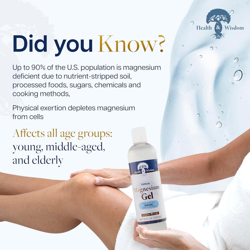 Health and Wisdom Topical Magnesium Gel - 12 fl oz (355 ml) for Muscle Relief - Image 5