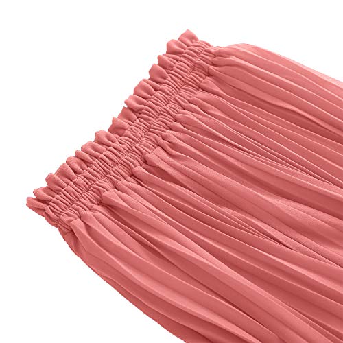 GOOBGS Women's Pleated A-Line High Waist Swing Flare Midi Skirt Blush XX-Large/XXX-Large - Image 5