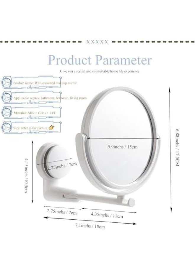 RYNX Wall Mounted Makeup Mirror 5.9 inches DoubleSide Makeup Mirror with 1X 3X Magnification Swivel Extendable Bathroom Mirror  - Image 2