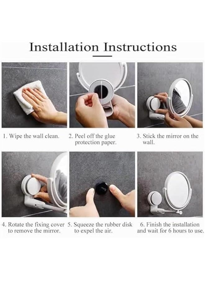 RYNX Wall Mounted Makeup Mirror 5.9 inches DoubleSide Makeup Mirror with 1X 3X Magnification Swivel Extendable Bathroom Mirror  - Image 3