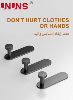 UNUNS 6-Piece Self Adhesive Hook,Gun Grey Towel Hooks Stick On Bathroom Or Kitchen,Space Aluminum,Wall Hooks Self Adhesive Hooks  - Image 2