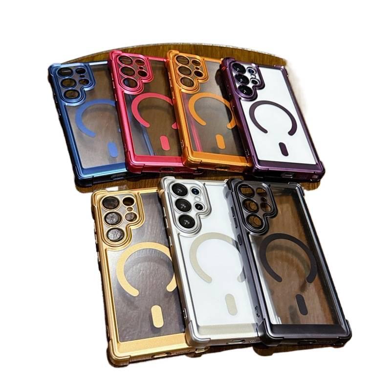 Acrylic MagSafe Case for Samsung Galaxy S24 Ultra with Shockproof and Drop Protection plus Shockproof plus Strong Magnetic plus Matte Finish in Red - Image 3