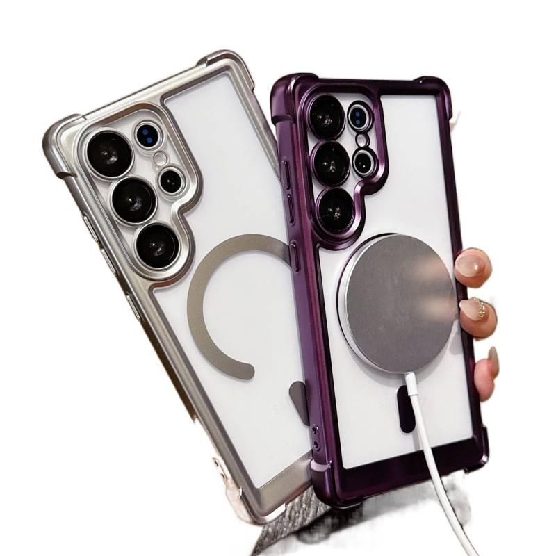 Acrylic MagSafe Case for Samsung Galaxy S24 Ultra with Shockproof and Drop Protection plus Shockproof plus Strong Magnetic plus Matte Finish in Red - Image 5