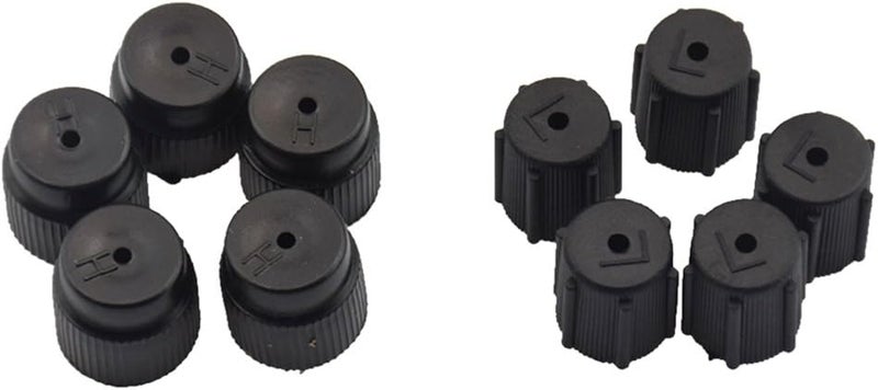 klarako 10x R134a 13mm & 16mm Air Conditioning Service Charging Port Service Caps High & Low Pressure (Black) - Image 1