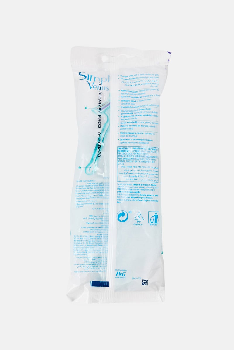Gillette 4 Piece Simply Venus 2 Disposable Razor, Turquoises - Image 2