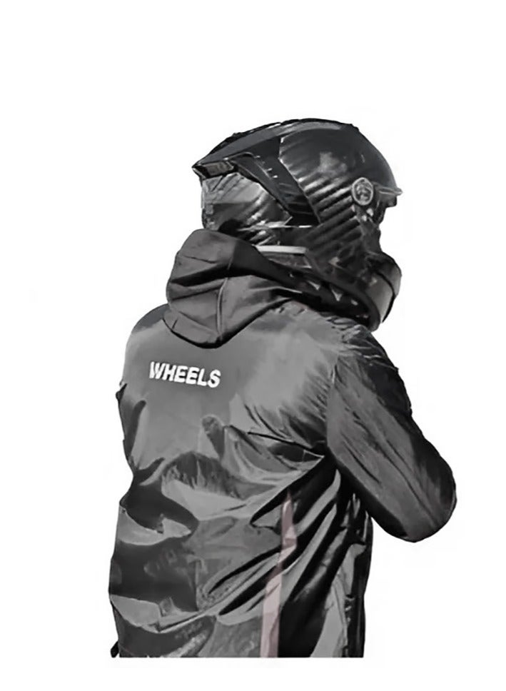 ويلز  جاكيت سيفتي ويلز بالحماية مضاد للماء مع سويت شيرت بطانة - اسود في تطعيم رصاصي - Image 1