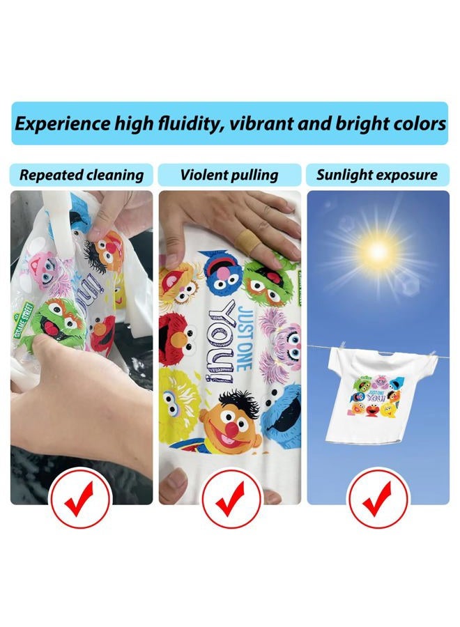 Kminoteh DTF Ink Refill for Inkjet Printers Heat Transfer Film Printing, KCMY & White (100ML 6PK) - Image 3
