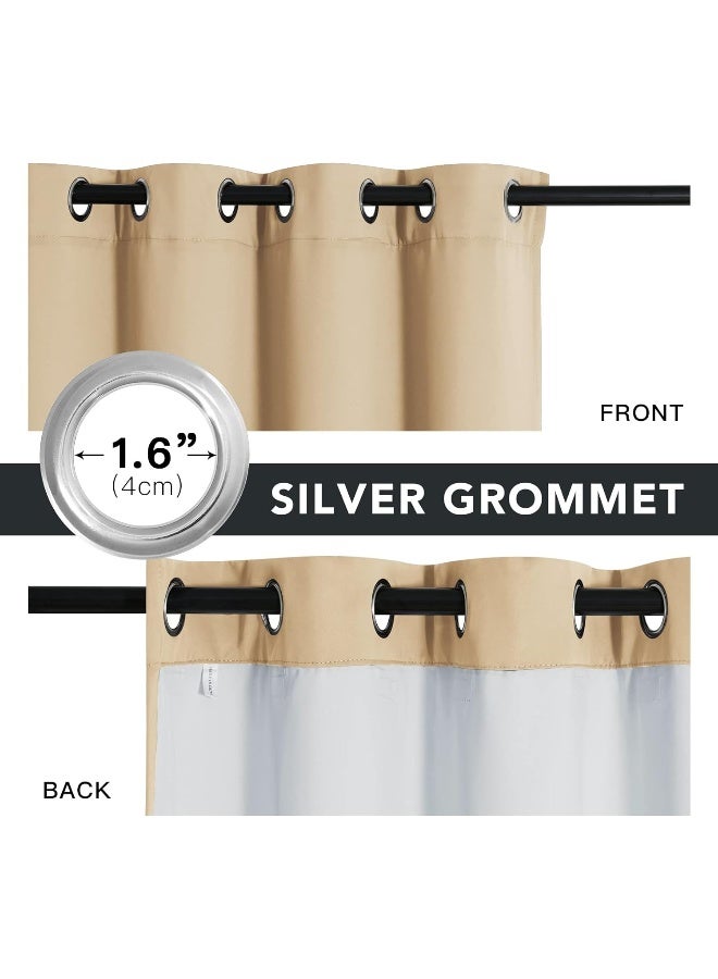 RYB HOME 4-in-1 Dust Filtering Curtains, Mountain Fires Smog Filter Drapes with Melt-Blown Fabric Noise Reducing Window Curtains for Nursery Bedroom - Image 5
