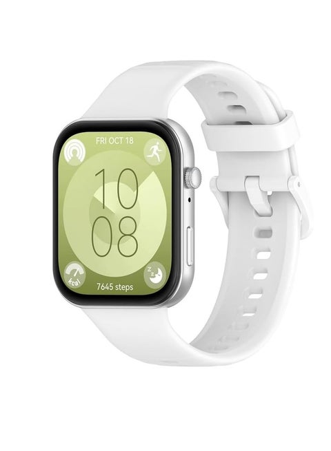 سوار سيليكون بديل لساعة هواوي فيت 4 2025 جيد التهوية سوار رياضي من السيليكون الناعم، تصميم قابل للتعديل، لساعة هواوي فيت 4 2025 -  ابيض