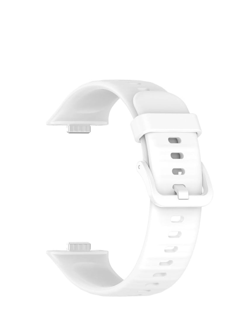 Silicone Replacement Band for Huawei Watch Fit 4 2025 Breathable Soft Silicone Sport Strap Adjustable Strap for Huawei Watch Fit 4 2025 - WHITE  - Image 2