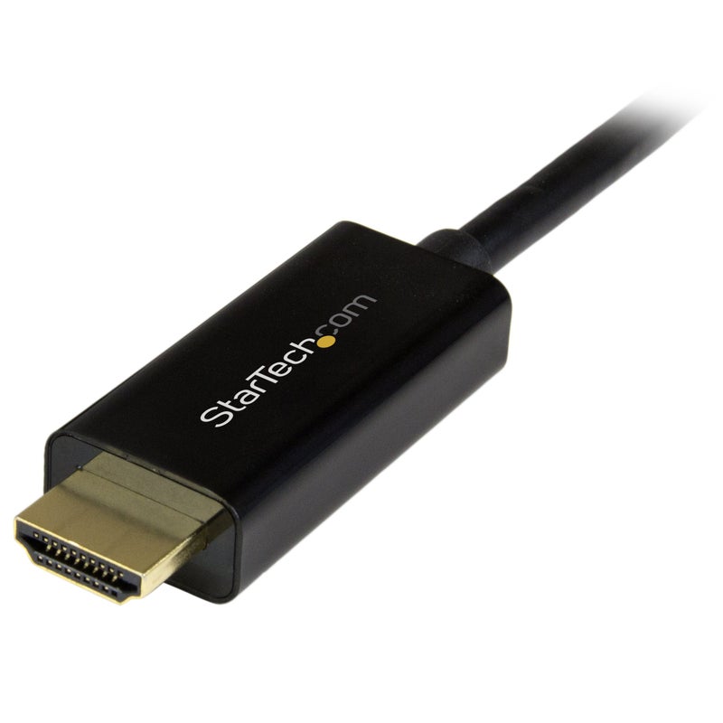 StarTech.com 6ft (2m) DisplayPort to HDMI Cable - 4K 30Hz - DisplayPort to HDMI Adapter Cable - DP 1.2 to HDMI Monitor Cable Converter - Latching DP Connector - Passive DP to HDMI Cord (DP2HDMM2MB) - Image 4