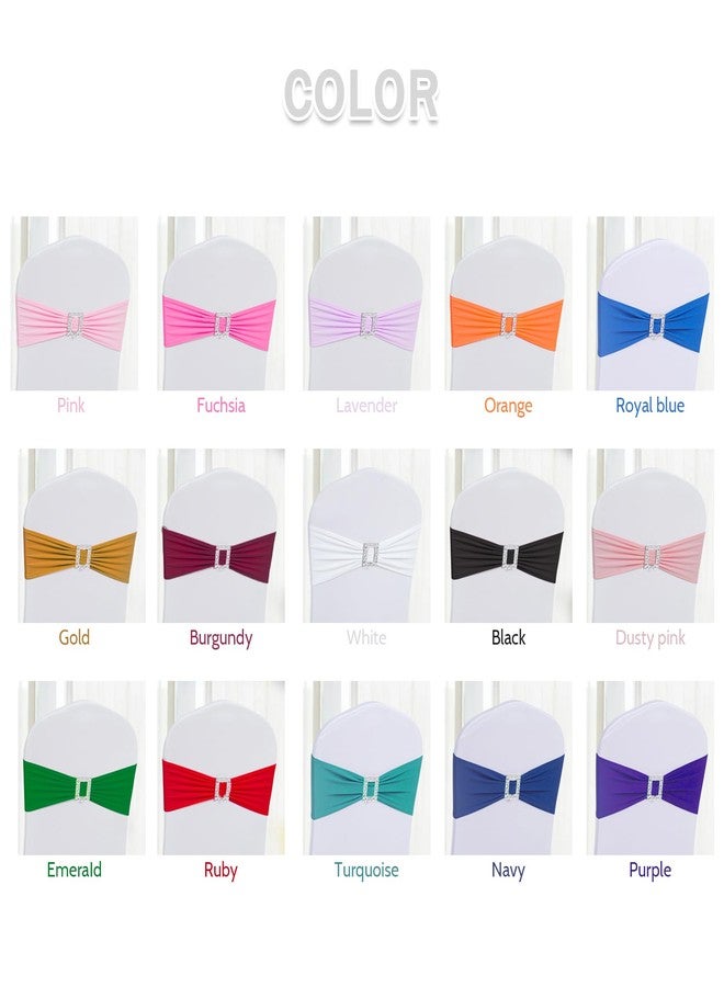 Joccun 60 PCS Spandex Chair Sashes Bows Stretch Chair Cover Band with Buckle Slider Universal Elastic Chair Ties for Wedding Banquet Party Event Decoration (Dusty Pink) - Image 5
