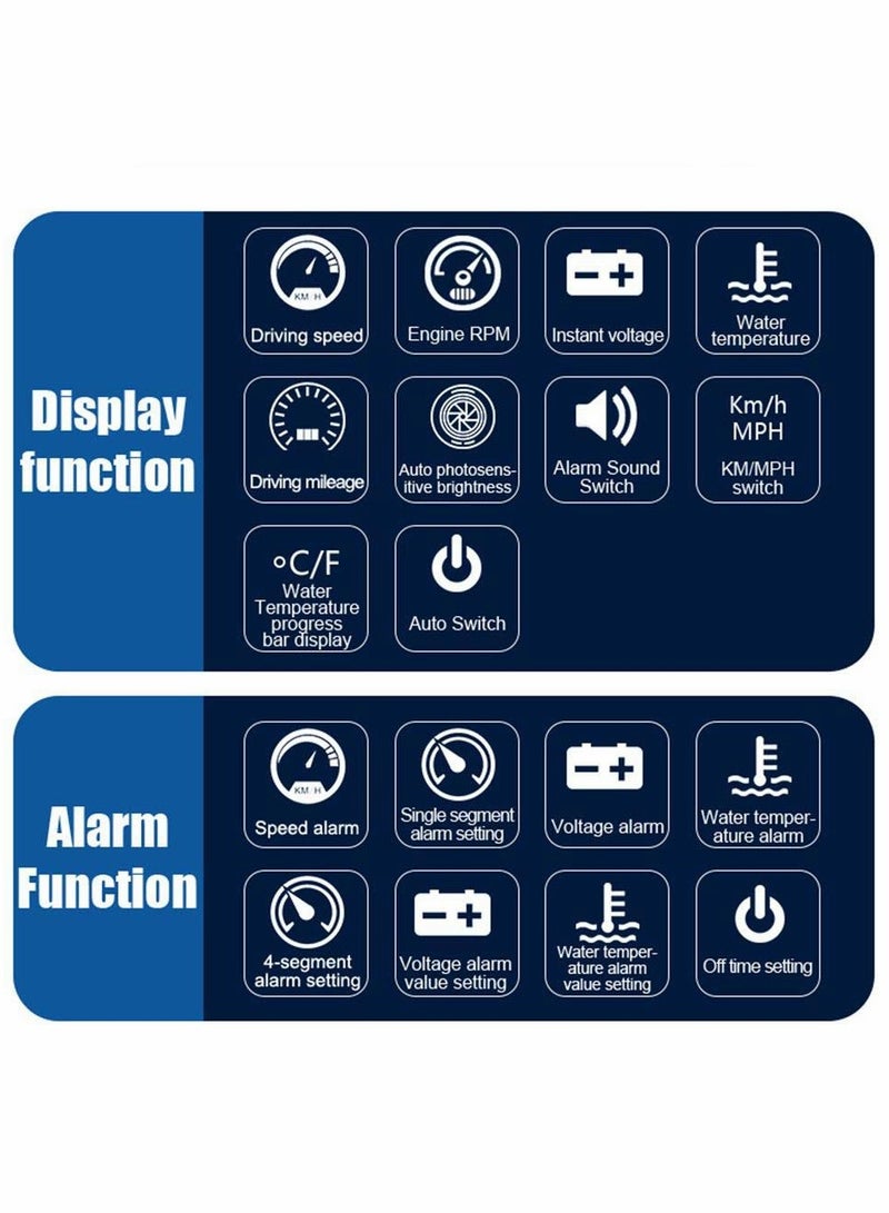 Captaintech 3.5 Inch HUD Head-up Display Multifunctional Overspeed Warning System for Cars and Trucks with OBD II - Image 4