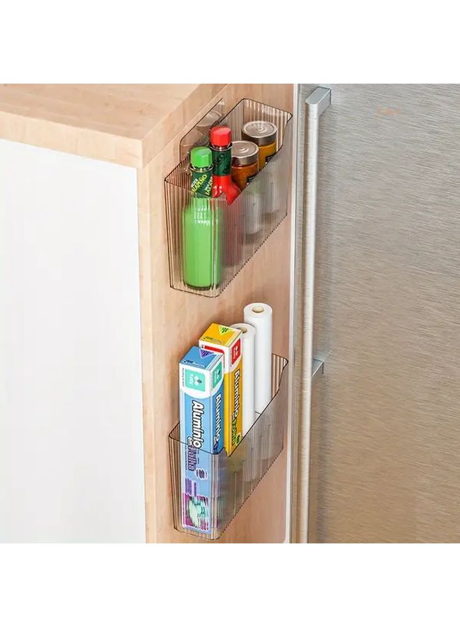 Transparent No Drill Cabinet Door Organizer Heavy Duty Plastic Hanging Storage Box With Adjustable Shelves And Compartments Drawers Like Design For Under Sink Pantry Bathroom Organization - Image 5