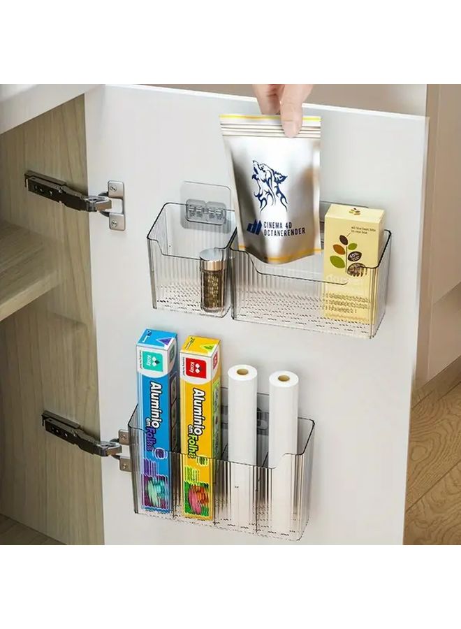 Transparent No Drill Cabinet Door Organizer Heavy Duty Plastic Hanging Storage Box With Adjustable Shelves And Compartments Drawers Like Design For Under Sink Pantry Bathroom Organization - Image 1