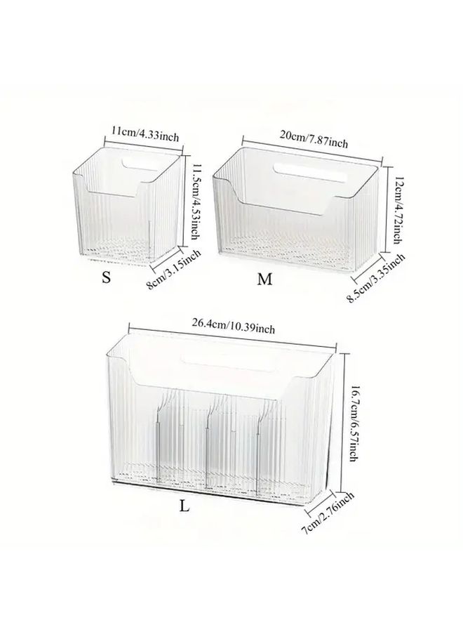 Transparent No Drill Cabinet Door Organizer Heavy Duty Plastic Hanging Storage Box With Adjustable Shelves And Compartments Drawers Like Design For Under Sink Pantry Bathroom Organization - Image 4