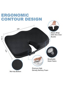 SYOSI Memory Foam Seat Cushion, Adjustable Non-Slip Coccyx Cushion Pain Relief Cushion for Office Chair, Wheelchair, Car Seat, Gaming And Computer Chairs  - Image 5