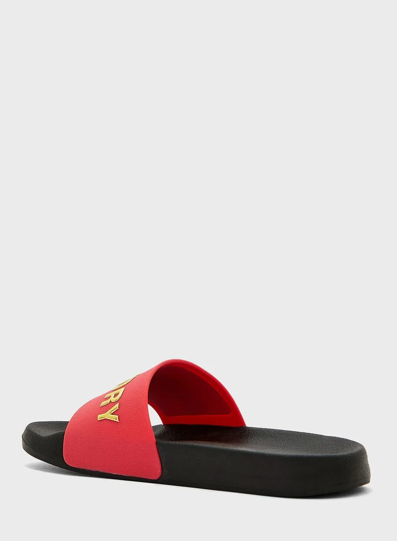 Superdry Code Logo Vegan Pool Slide Flip Flops