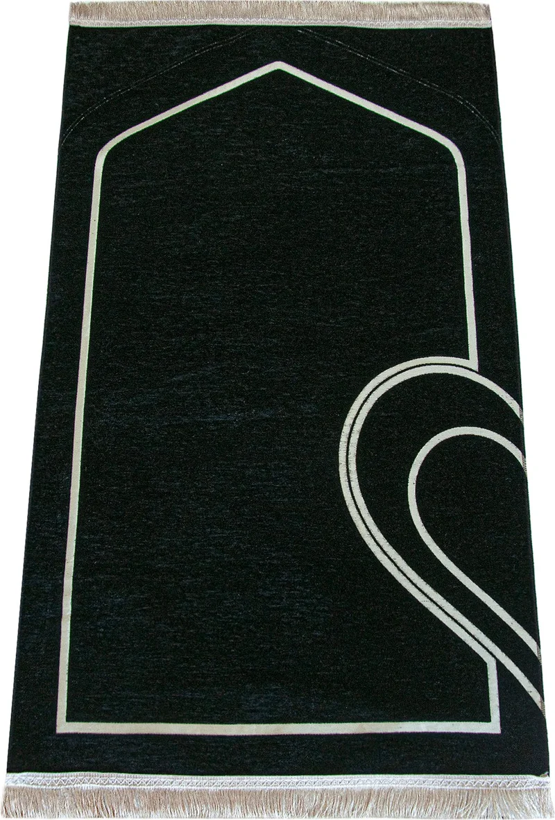ايهفان Ihvan Couples Special Chenille Soft Textured Heart Prayer Rug Set