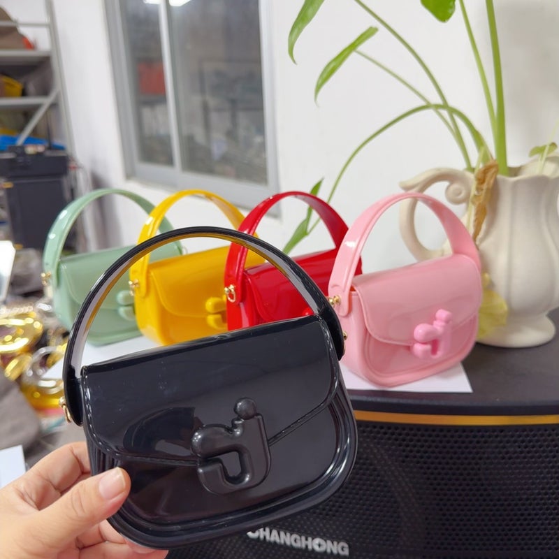 2025 New Selling J Letter Jelly Bag Satchel One-Shoulder Cross-Body Kidsren'S Bag Pvc Bag Coin Purse - Image 4