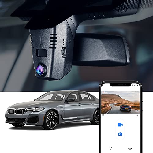 FITCAMX كاميرا داش فيت كام إكس 4K مناسبة لبي إم دبليو 5 7 سلسلة 2018-2023 530i 540i 530e M550i 740i 750i M760i 745e Xdrive (G30/G11)، مظهر OEM، فيديو UHD 2160P، واي فاي وتطبيق، تسجيل متكرر، حساس G، توصيل وتشغيل، بطاقة 64GB - Image 1