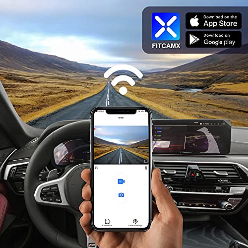 FITCAMX كاميرا داش فيت كام إكس 4K مناسبة لبي إم دبليو 5 7 سلسلة 2018-2023 530i 540i 530e M550i 740i 750i M760i 745e Xdrive (G30/G11)، مظهر OEM، فيديو UHD 2160P، واي فاي وتطبيق، تسجيل متكرر، حساس G، توصيل وتشغيل، بطاقة 64GB - Image 4