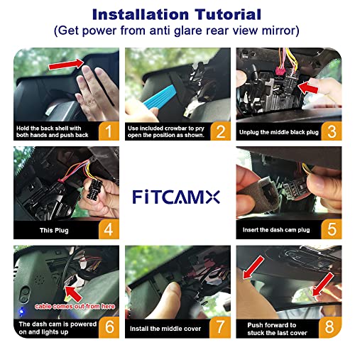 FITCAMX كاميرا داش فيت كام إكس 4K مناسبة لبي إم دبليو 5 7 سلسلة 2018-2023 530i 540i 530e M550i 740i 750i M760i 745e Xdrive (G30/G11)، مظهر OEM، فيديو UHD 2160P، واي فاي وتطبيق، تسجيل متكرر، حساس G، توصيل وتشغيل، بطاقة 64GB - Image 5