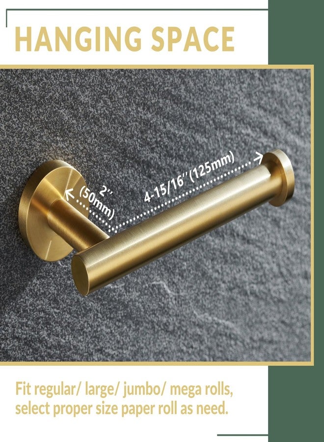 APLusee 2 Pieces Bathroom Hardware Set Brushed Gold, Contemporary 304 Stainless Steel Storage Accessories Kit with Oval Hand Towel Ring, Toilet Paper Holder Wall Mounted - Image 5