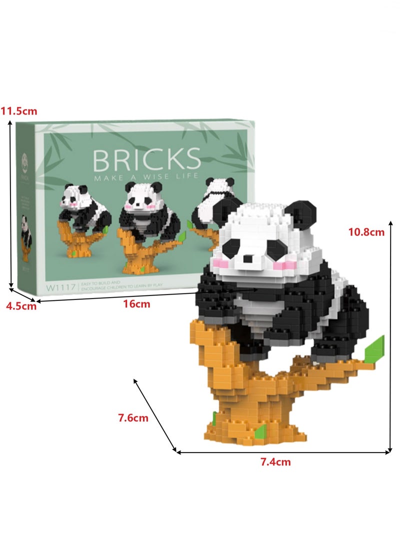 Children's Educational Toys Compatible With Small Particle Assembly Blocks(Panda Cute Orchid 458Pcs)  - Image 2