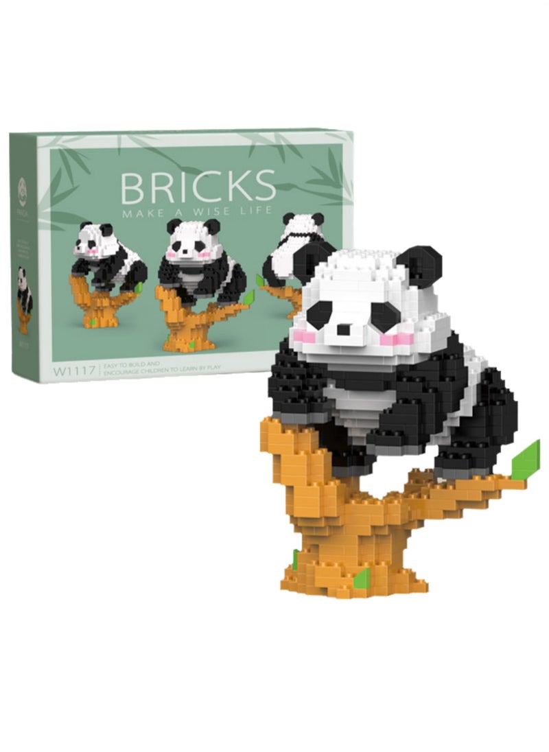 Children's Educational Toys Compatible With Small Particle Assembly Blocks(Panda Cute Orchid 458Pcs)  - Image 1