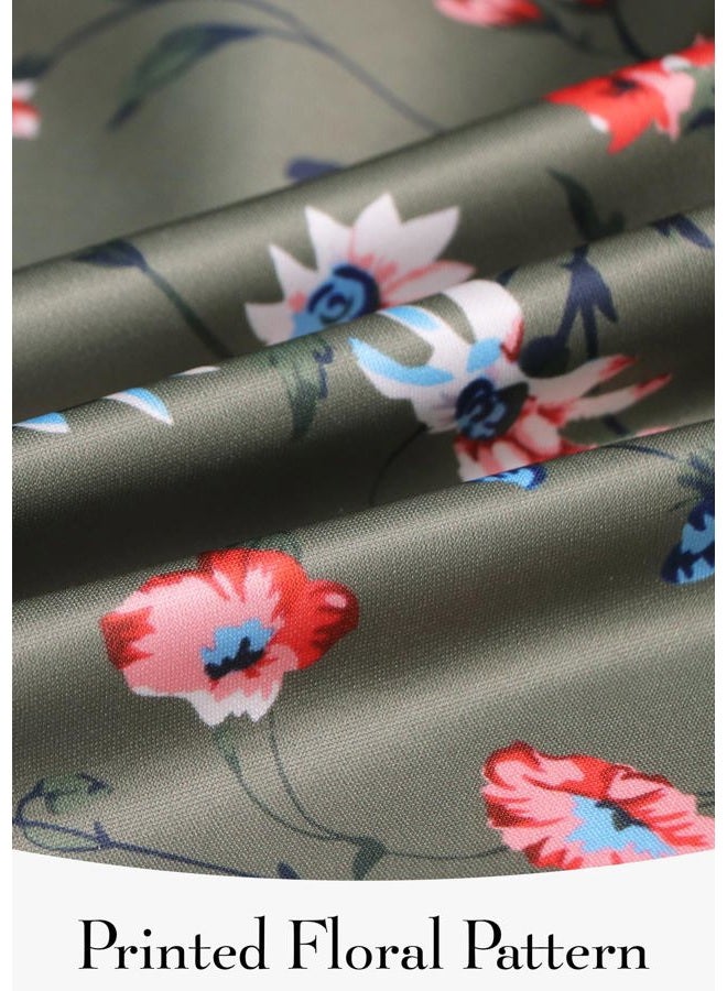 ECOWISH Womens Jackets Lightweight Zip Up Casual Inspired Bomber Jacket Leopard Coat Stand Collar Short Outwear Tops, 337 Army Green, L - Image 3