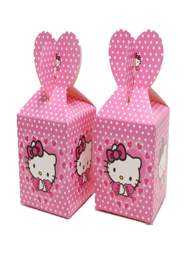 12 Pcs Hello Pink Cat Candy Box Popcorn Box Birthday Party Favor Pink Kity Snack Treat Boxes Candy Cookie Container Decorations Gifts for Kids Adults Birthday Party Favor Supplies (candy box d