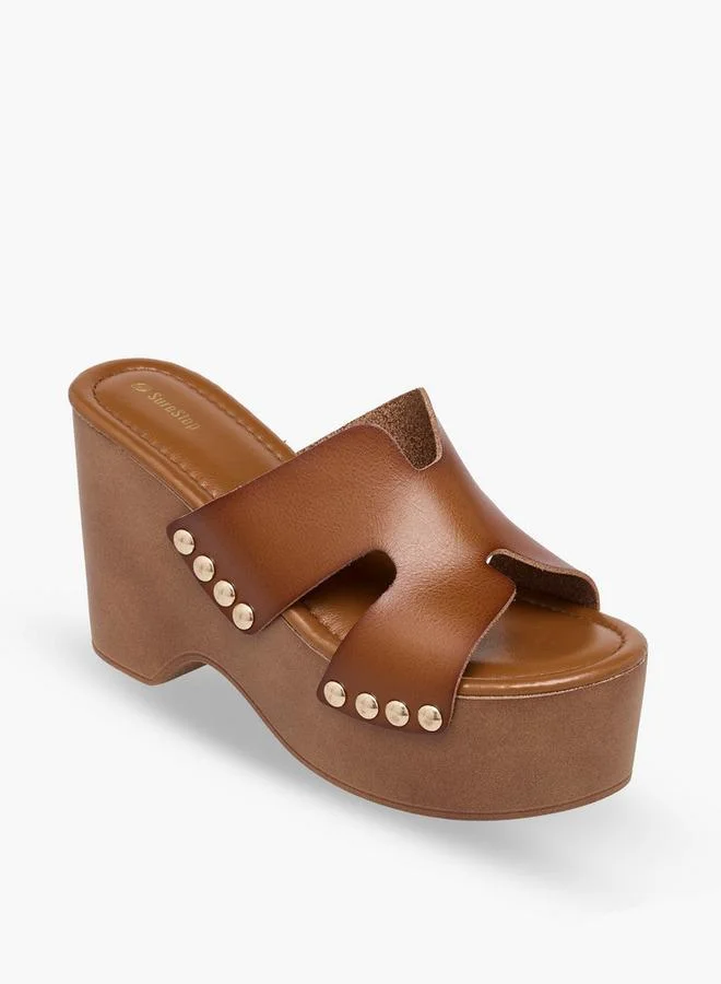 شور ستيب Women Metallic Platform Heel Sandals