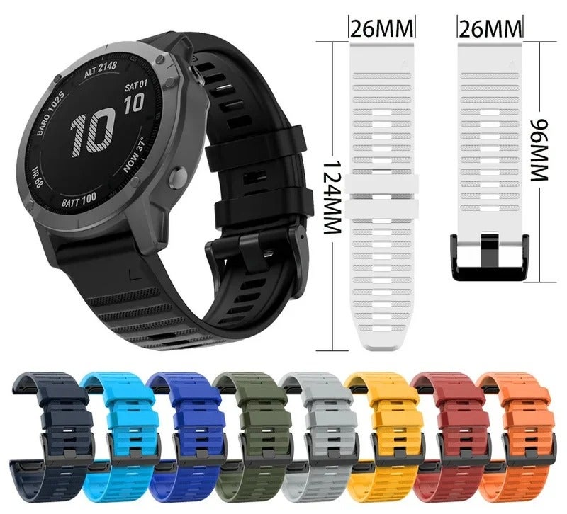 26mm 22mm Watch Band for Garmin Fenix 6 6X 5X 5 3 HR, Replacement Straps for Men Women Sports - Image 2