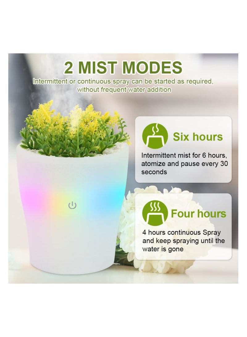 Portable Mini Humidifier, 150ml Small Cool Mist Humidifier with Colorful LED Night Light, with 7 Color Light, Auto Shut-Off Personal Desktop Humidifier for Bedroom Office Travel, USB Rechargeable - Image 5