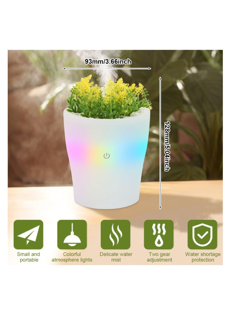 Portable Mini Humidifier, 150ml Small Cool Mist Humidifier with Colorful LED Night Light, with 7 Color Light, Auto Shut-Off Personal Desktop Humidifier for Bedroom Office Travel, USB Rechargeable - Image 3