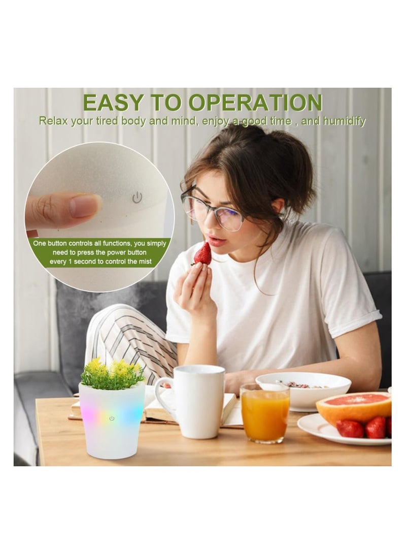 Portable Mini Humidifier, 150ml Small Cool Mist Humidifier with Colorful LED Night Light, with 7 Color Light, Auto Shut-Off Personal Desktop Humidifier for Bedroom Office Travel, USB Rechargeable - Image 4