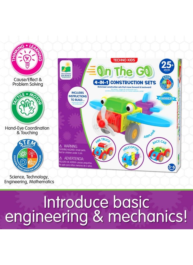 THE LEARNING JOURNEY : Techno Kids 4-In-1 On The Go - Stem Construction Set - Toy Interlocking Gear Sets For Children Ages 3 Years And Up - Award Winning Toys  - Image 4