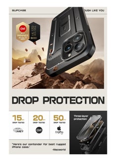 SupCase Unicorn Beetle Pro Case for Iphone 15 Pro Max 6.7 Inch Built in Screen Protector and Kickstand and Belt Clip Heavy Duty Rugged Case Black  - Image 3