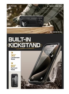 SupCase Unicorn Beetle Pro Case for Iphone 15 Pro Max 6.7 Inch Built in Screen Protector and Kickstand and Belt Clip Heavy Duty Rugged Case Black  - Image 4