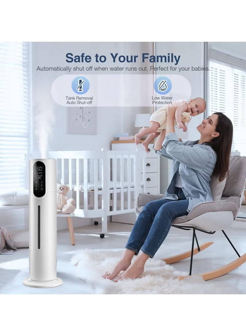 والالا مرطبات كبيرة لغرف النوم، مرطب هواء بالموجات فوق الصوتية برذاذ بارد سعة 7.5 لتر مع جهاز تحكم عن بعد، مرطب هواء برذاذ بارد بثلاث سرعات، مناسب لغرف النوم والمكاتب والنباتات والأطفال - Image 3