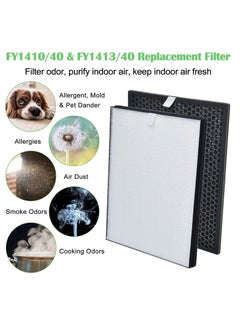 XiuWoo HEPA Replacemen tActivated Carbon Filter Set Compatible with Philips Air Purifier Series 1000 1000i AC1214 AC1215 AC1217 AC2729  - Image 3
