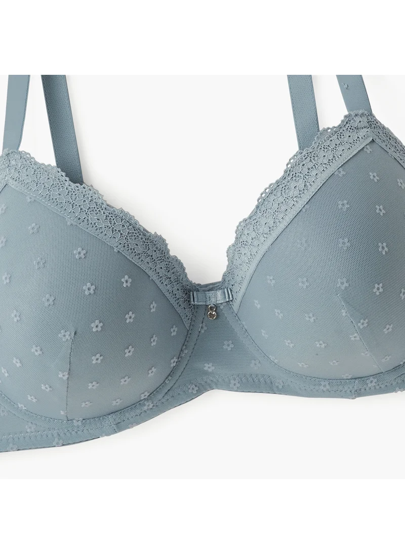 FAV Lace Detail Bra with Hook and Eye Closure