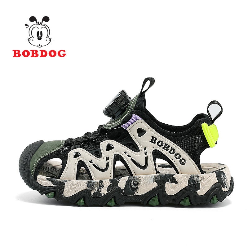 Babu Bean Children'S Shoes Girls' Toe Swivel Button Sandals New Non-Slip Soft Bottom Boys Sports Children'S Beach Shoes - Image 4