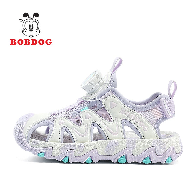 Babu Bean Children'S Shoes Girls' Toe Swivel Button Sandals New Non-Slip Soft Bottom Boys Sports Children'S Beach Shoes - Image 5